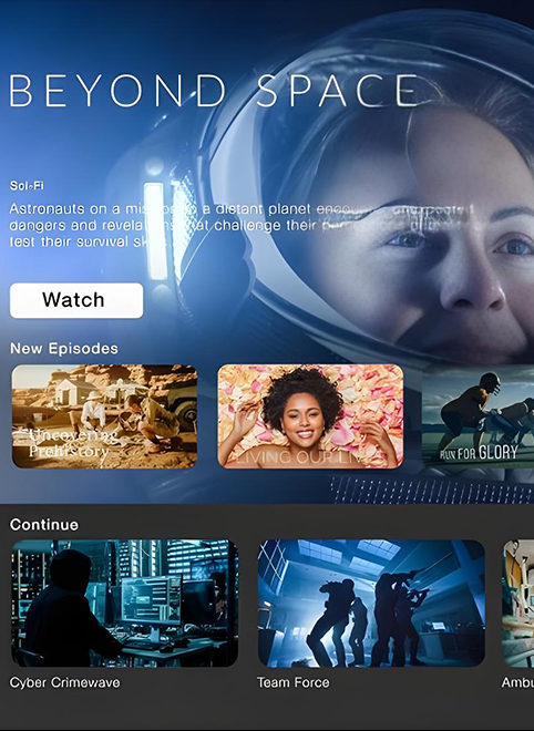 streaming movies and tv shows online streaming movies and tv shows online, a man standing in front of large number of screens